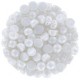 Czech 2-hole Cabochon beads 6mm Alabaster Pastel White